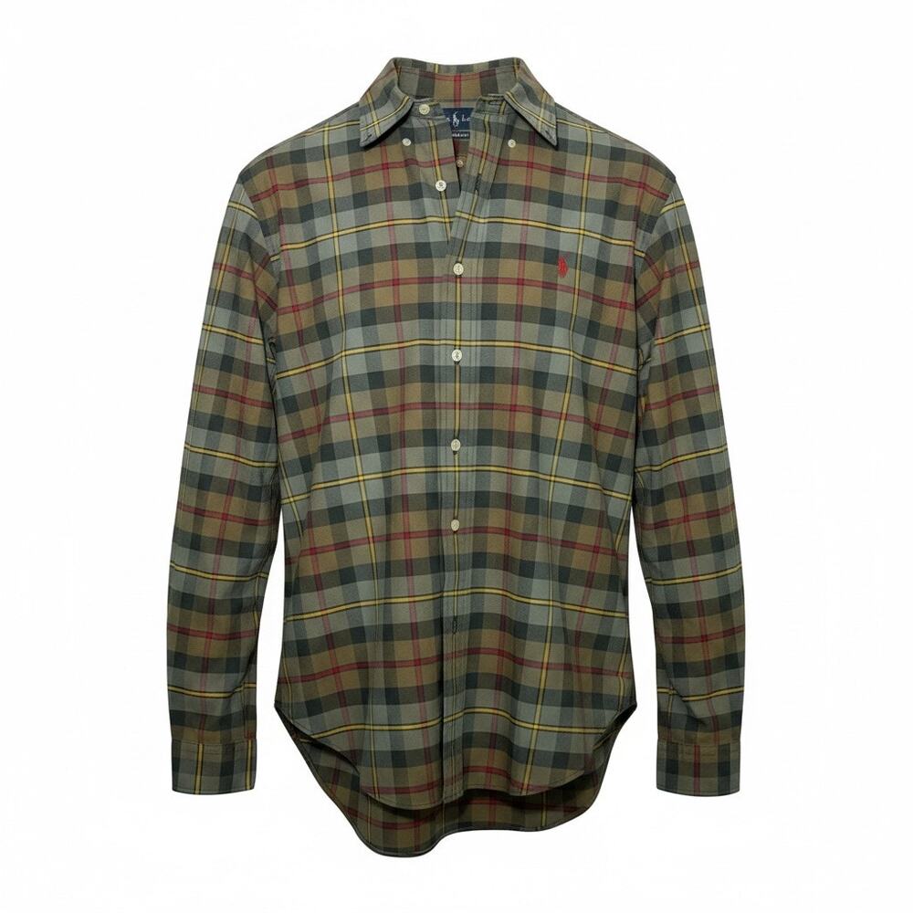 Polo Ralph Lauren Green Plaid Classic Fit Cotton Shirt Size M